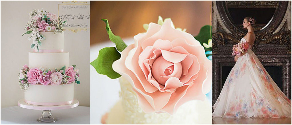 Свадебный торт - модные тренды 2018 Большие цветы украшения  на свадебном торте