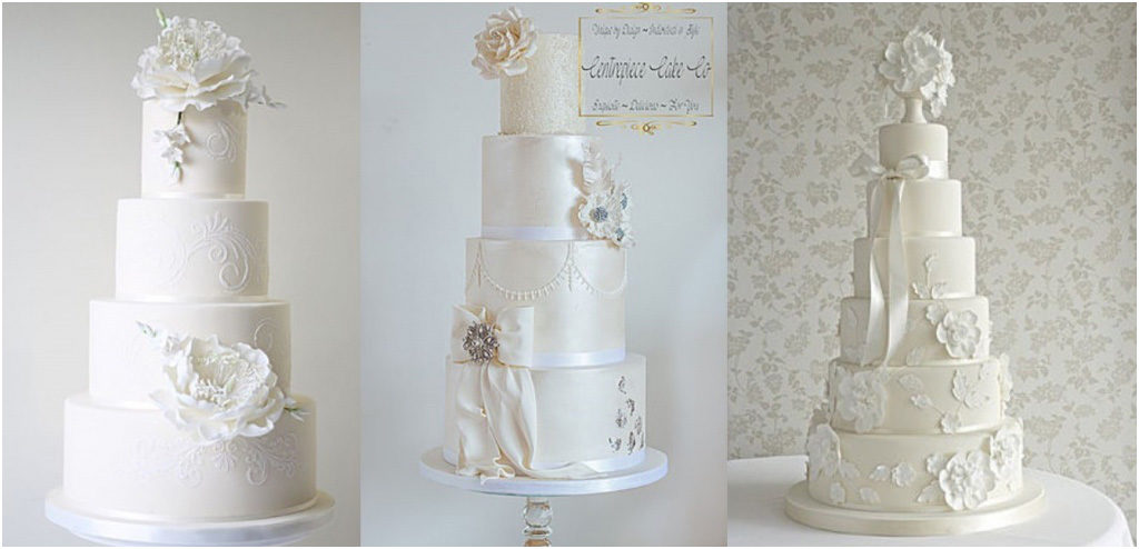 Свадебный торт - модные тренды 2018 Монохромные торты, или белое на белом